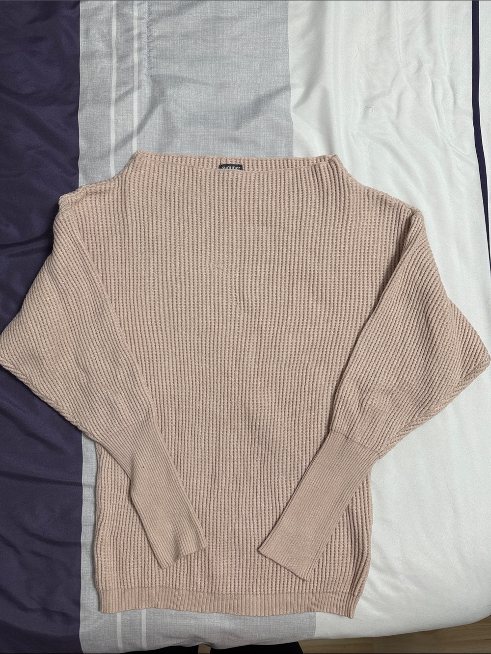 summer & rose Blush Ribbed Boatneck Sweater